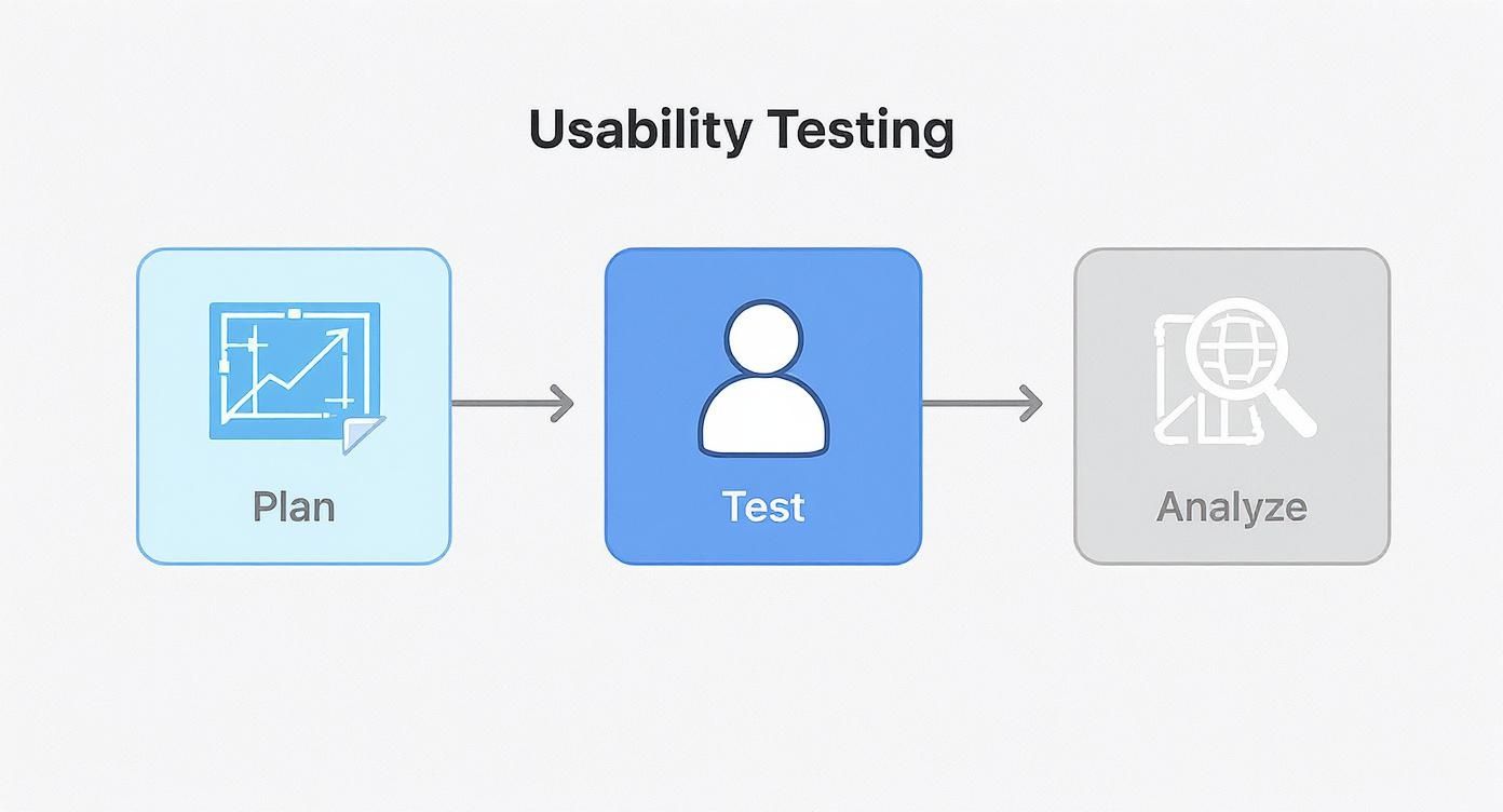 Infographic about how to conduct usability testing