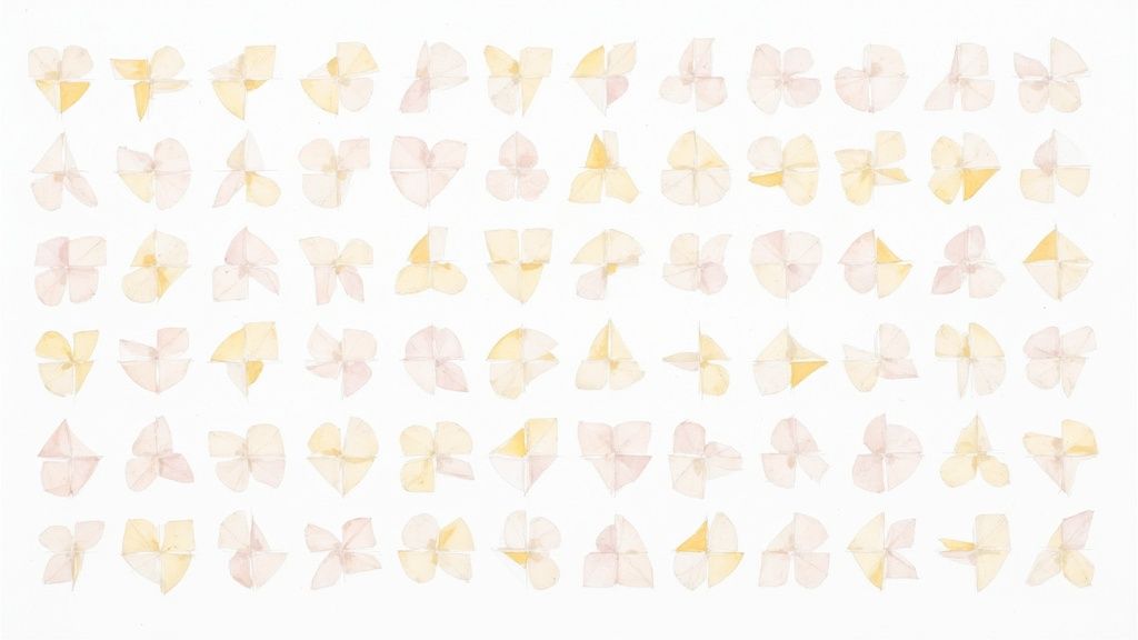A minimalist design showcasing repeated geometric shapes in a cohesive pattern, illustrating the principle of repetition.