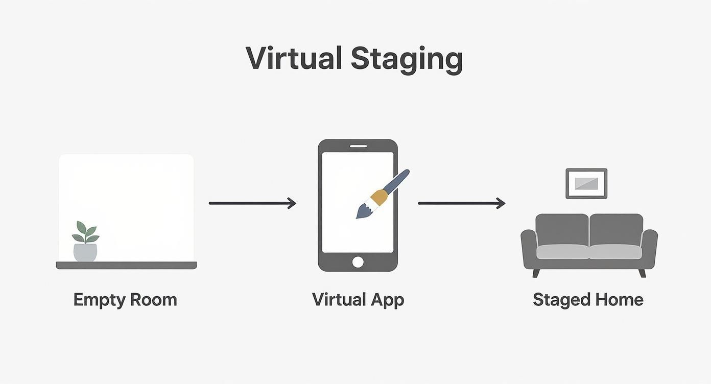 Infographic about virtual home staging app