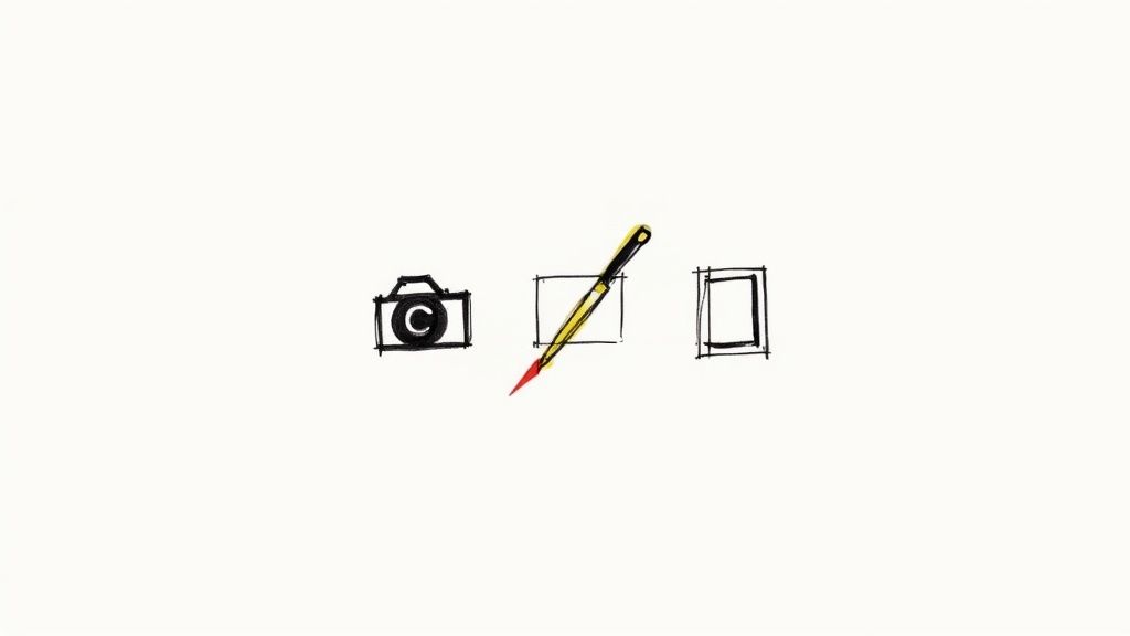 A variety of colorful icons laid out on a grid.