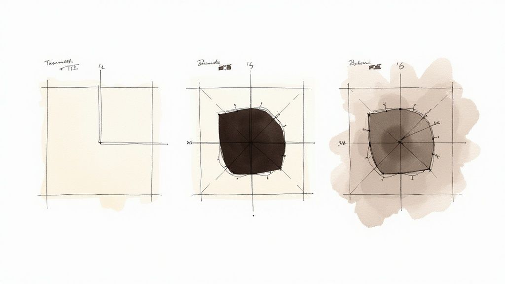 A designer carefully adjusting color palettes and line weights on a screen to perfect a newly generated icon.