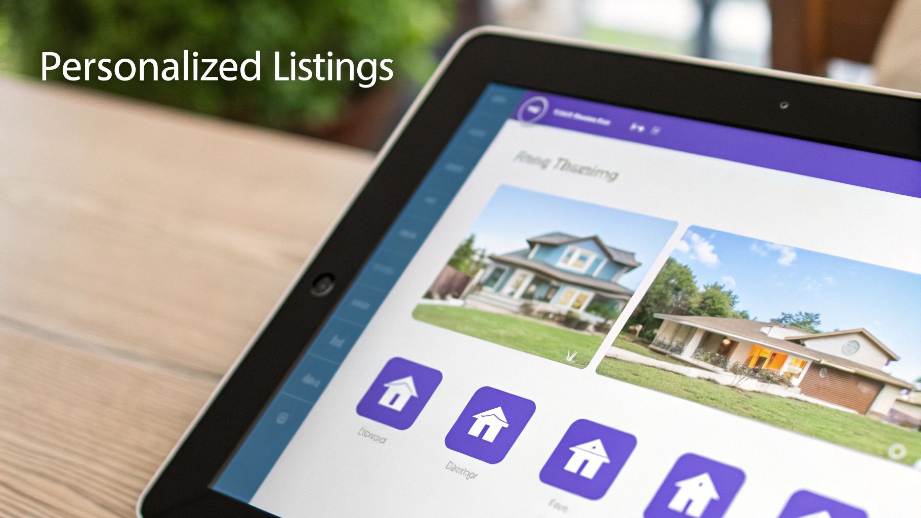 An AI dashboard personalizing property recommendations for a client based on their preferences.