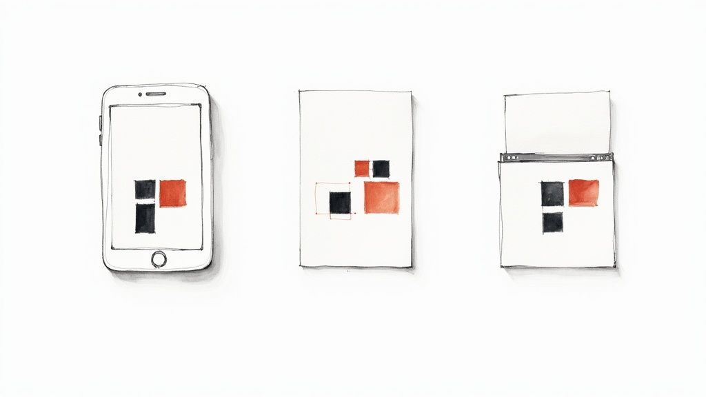 An abstract image showing code and design elements overlapping, representing the process of exporting and implementing icons.