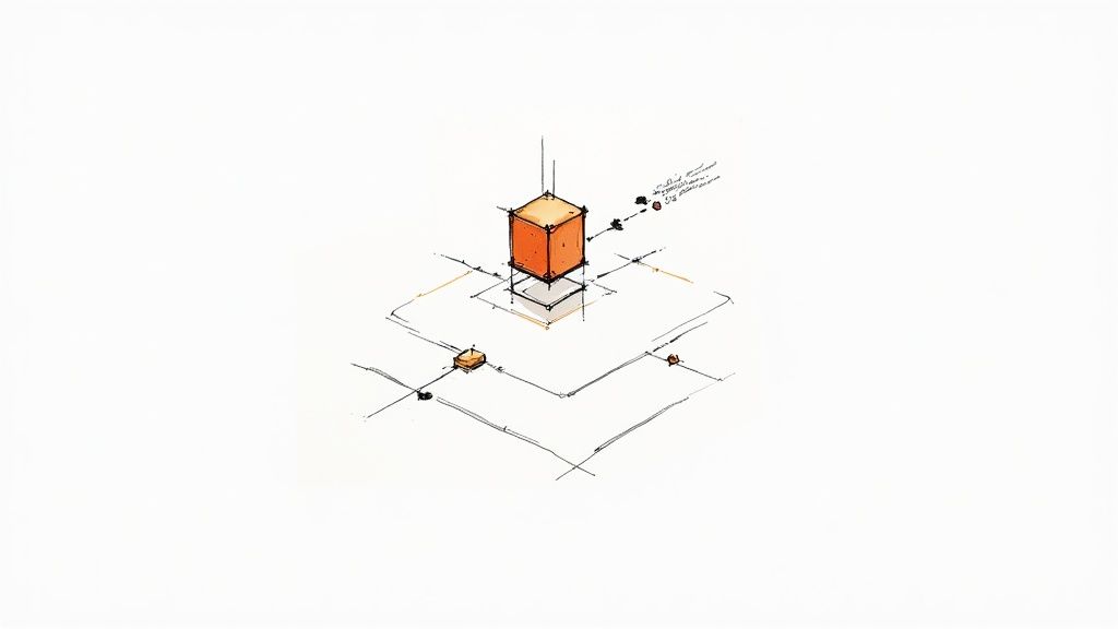 Illustration showing various drag-and-drop icons in a user interface