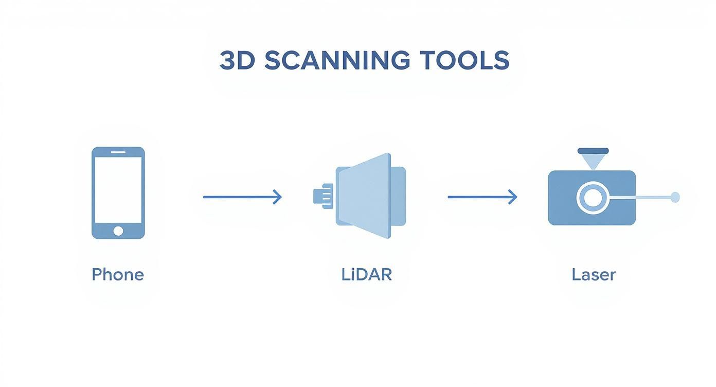 Infographic about scan room 3d