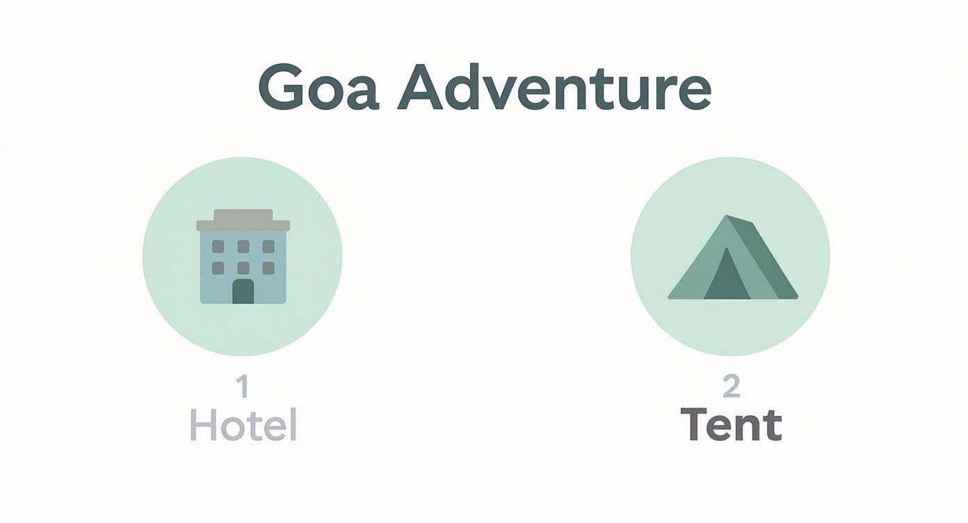 Infographic about camping in goa india