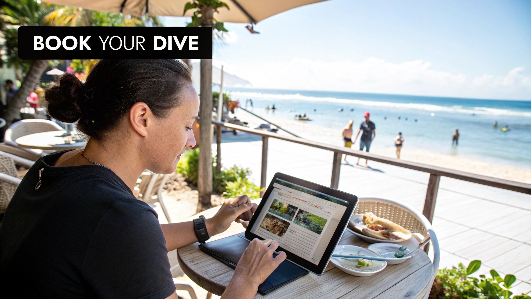 A scuba diver signals 'OK' underwater in clear Goan waters