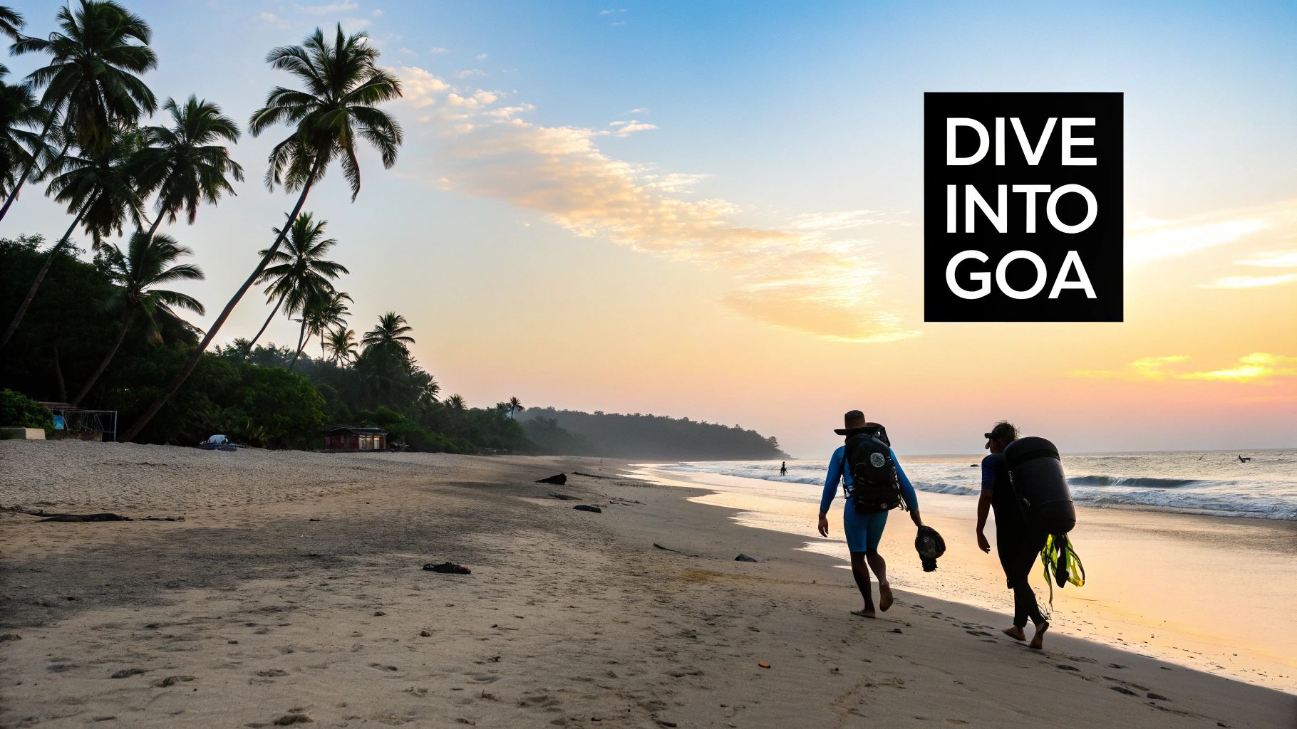 Scuba divers exploring a coral reef in Goa