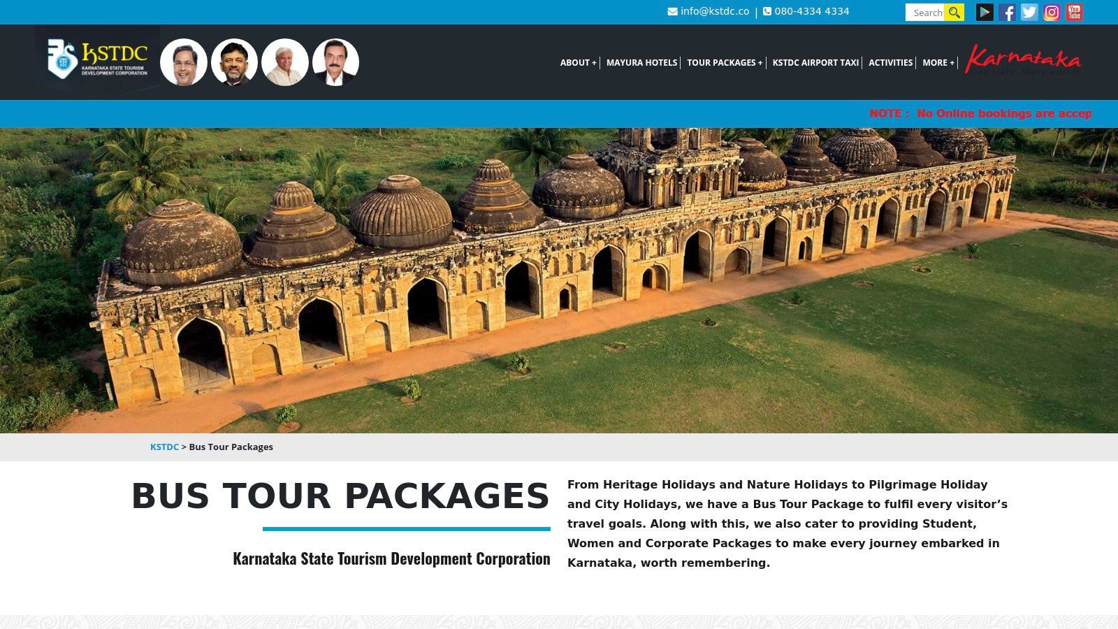 Best Family Tour Packages from Bangalore: Your 2025 Guide 6 Karnataka State Tourism Development Corporation (KSTDC)