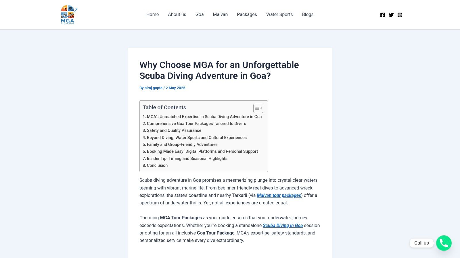 Best Scuba Diving Adventure in Goa 2025