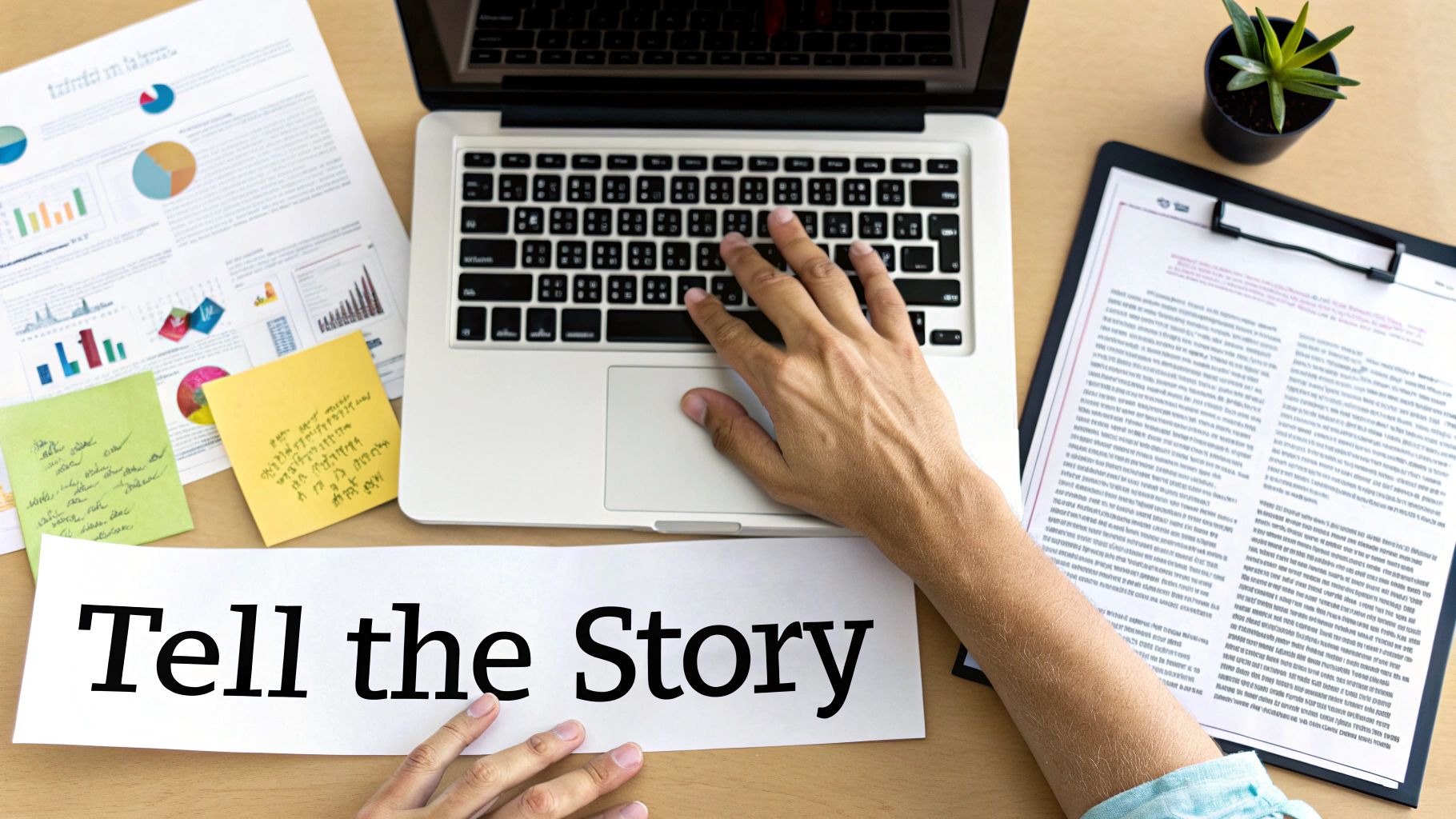 A person focused on writing a compelling letter at their desk