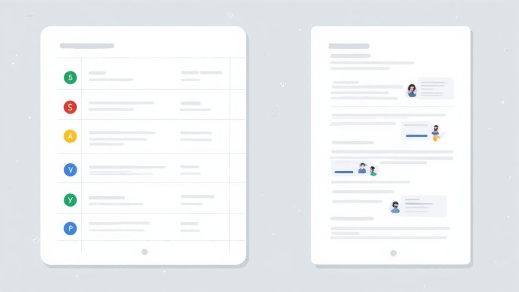 A person working on a project plan on a laptop with Google Sheets open