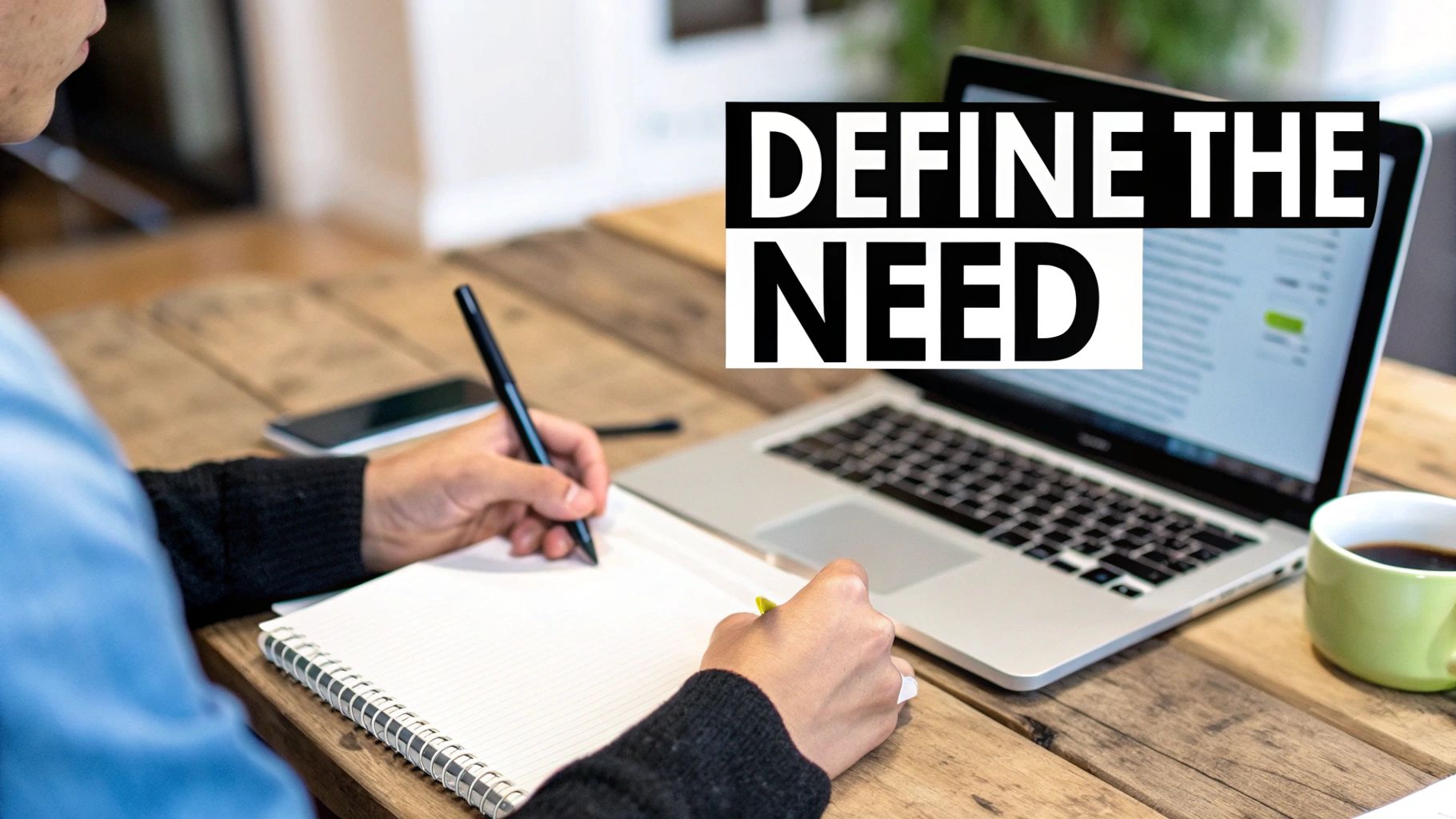 A person highlighting key points on a document with a yellow marker, representing the focus required for a needs statement.