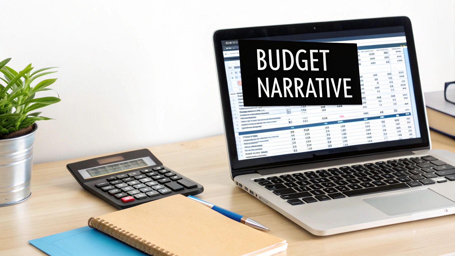 A person working on a budget spreadsheet, with charts and graphs in the background, illustrating the financial planning process.
