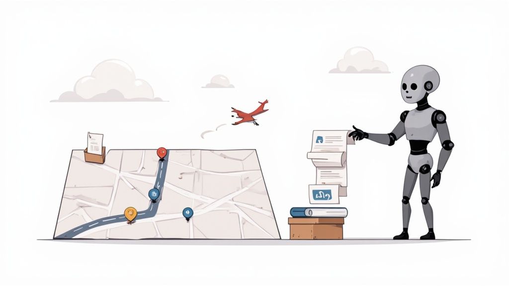 Person using a laptop and tablet to analyze data and charts, symbolizing technological cost reduction