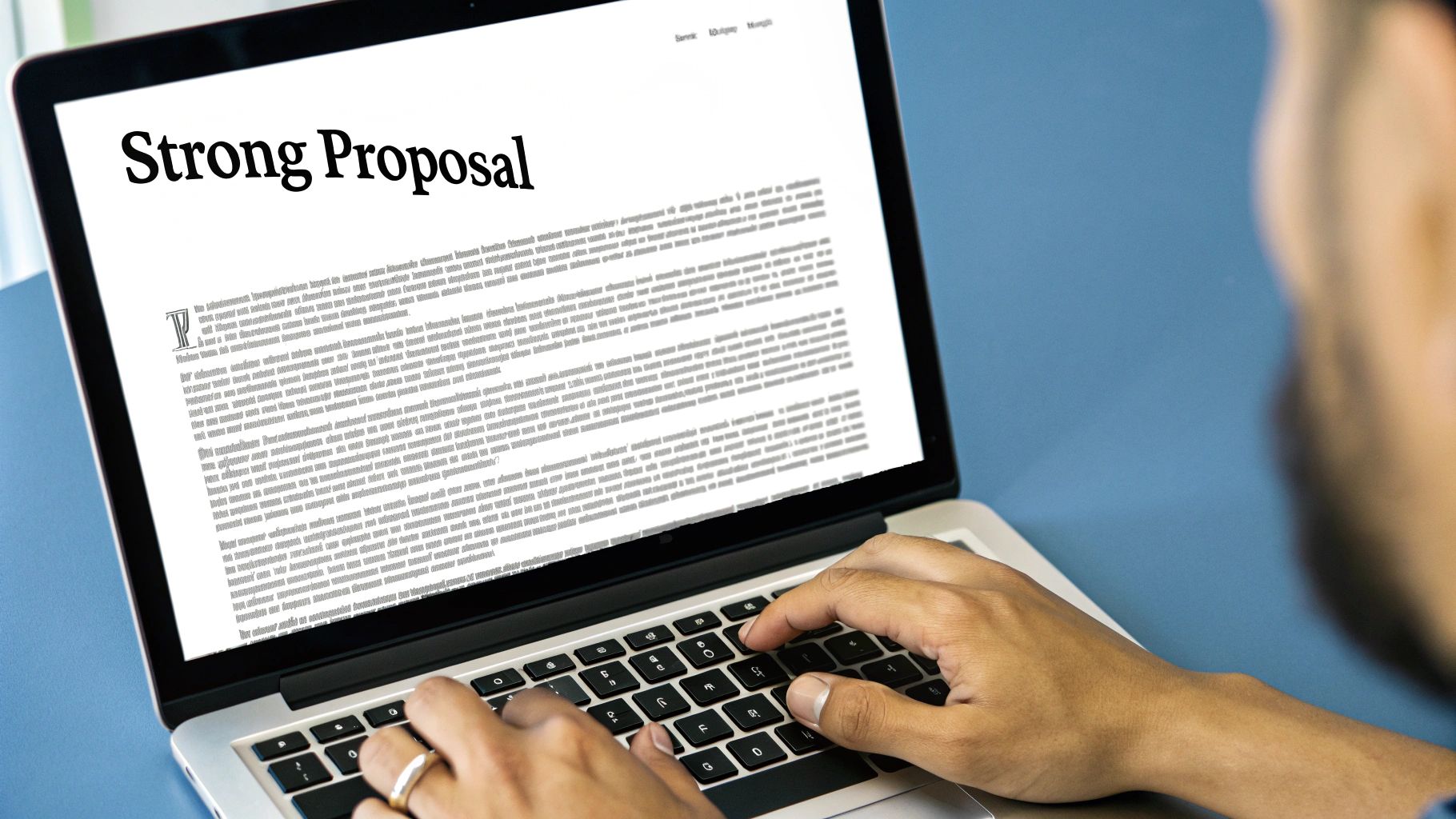A person at a desk organizing papers into a folder, symbolizing the final stages of grant application submission.