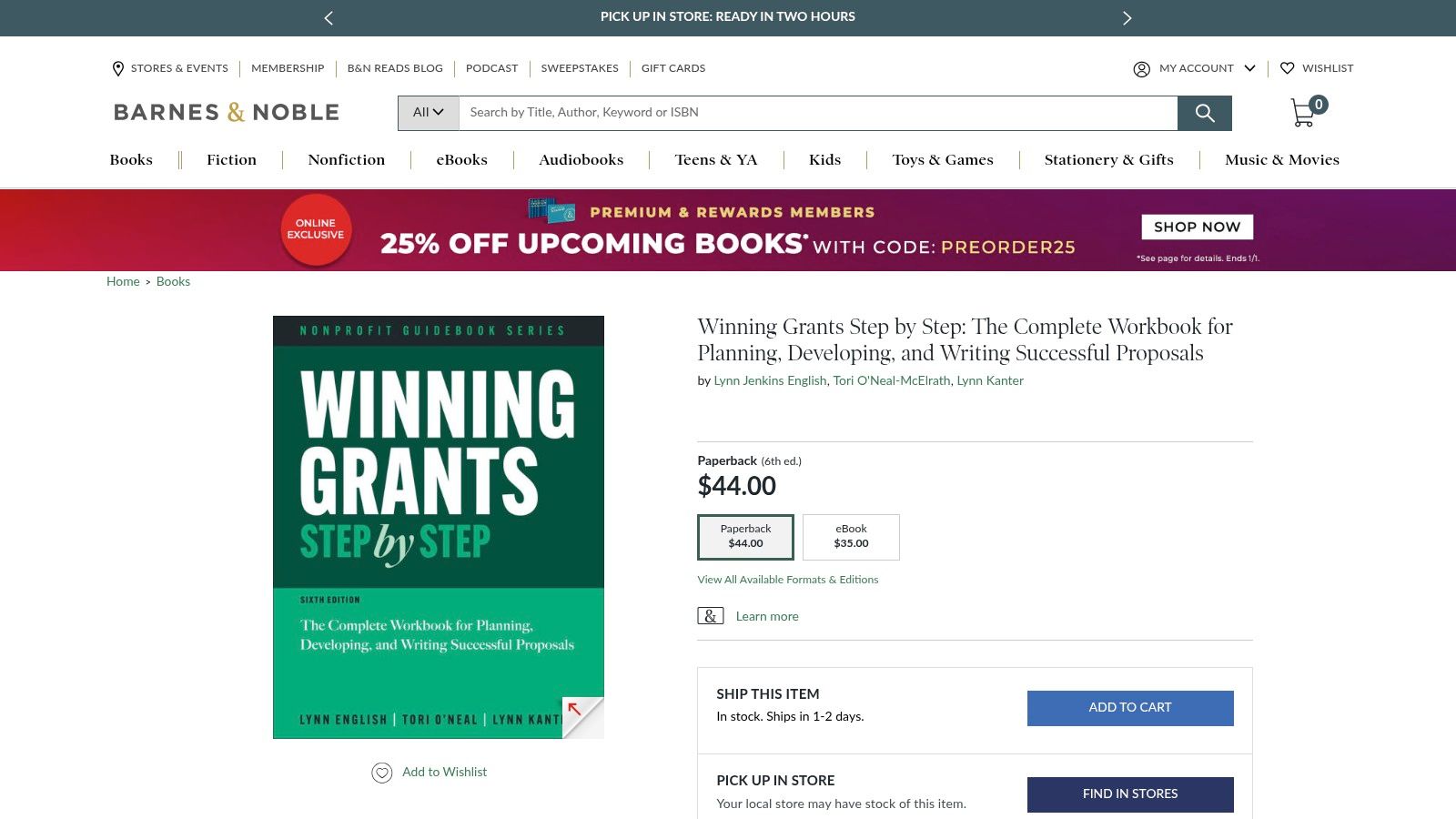 Barnes & Noble – Winning Grants Step by Step (6th ed., 2025)