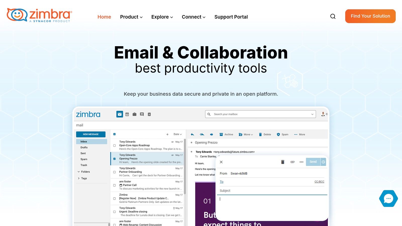 Zimbra (Cloud via partners or Network Edition)