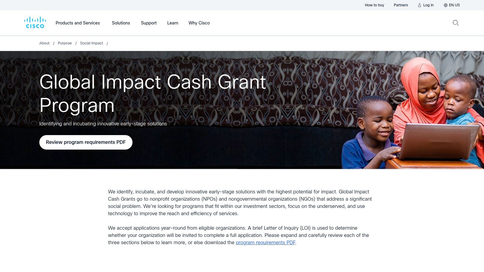 Cisco Global Impact Cash Grants