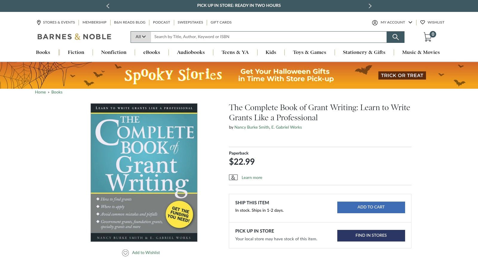 Barnes & Noble (grant-writing books)