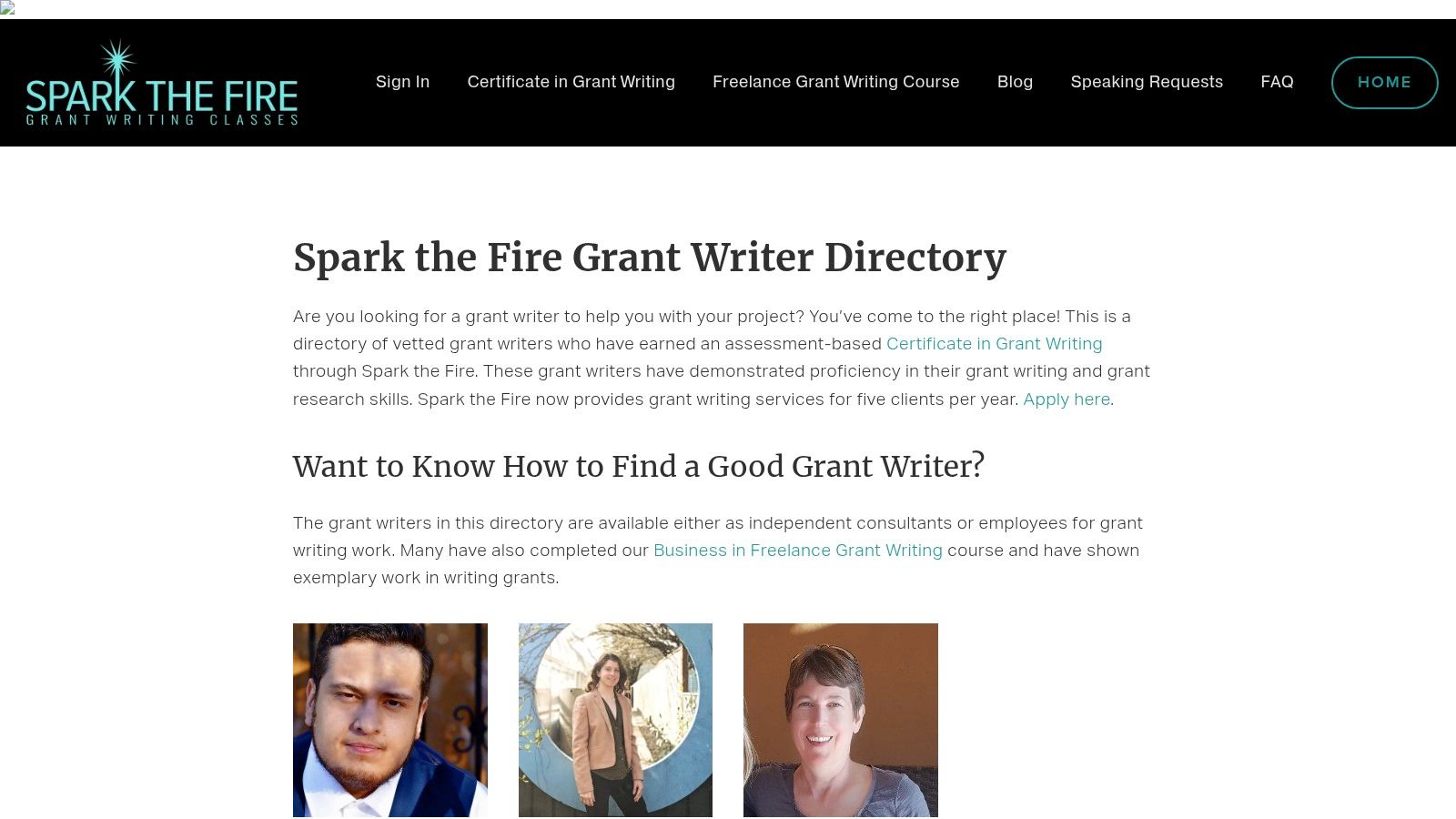 Spark the Fire Grant Writing Classes