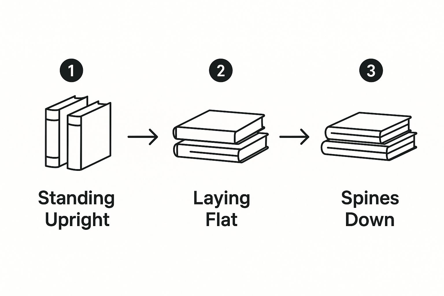 Infographic about how to pack books for moving