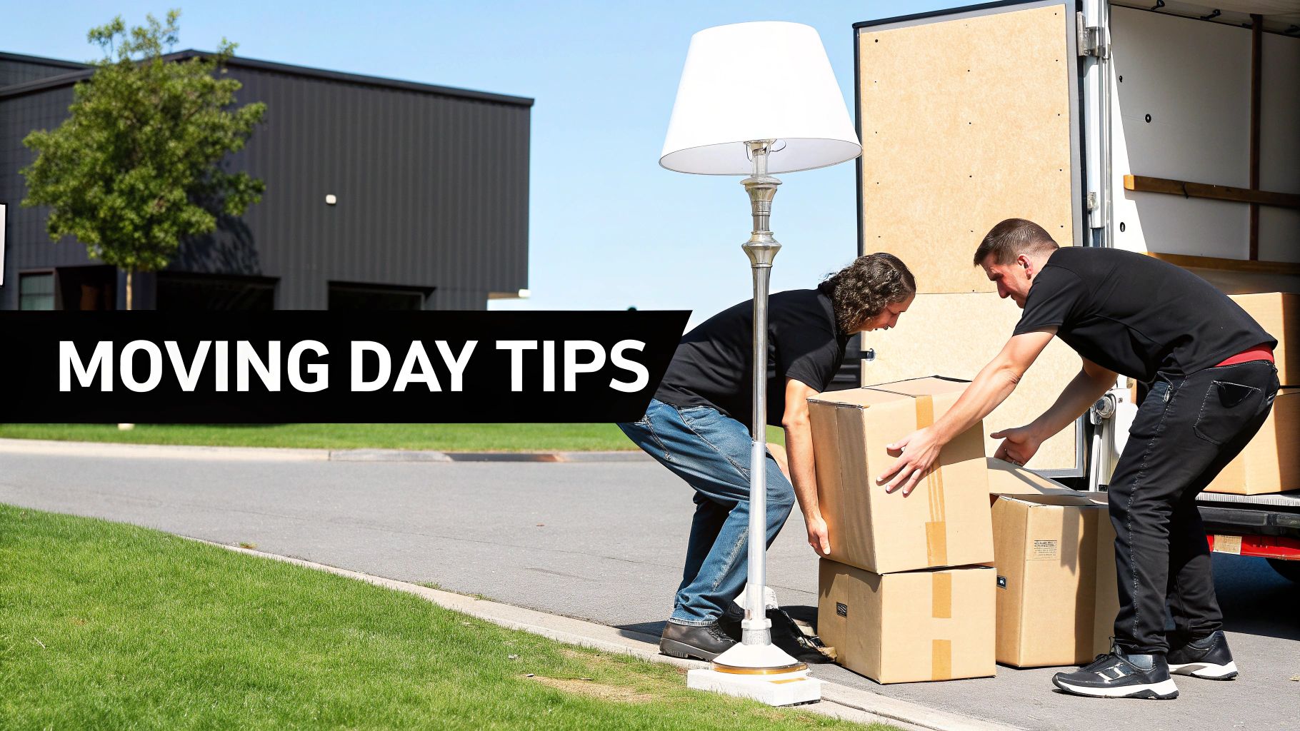 Moving team packing furniture with care