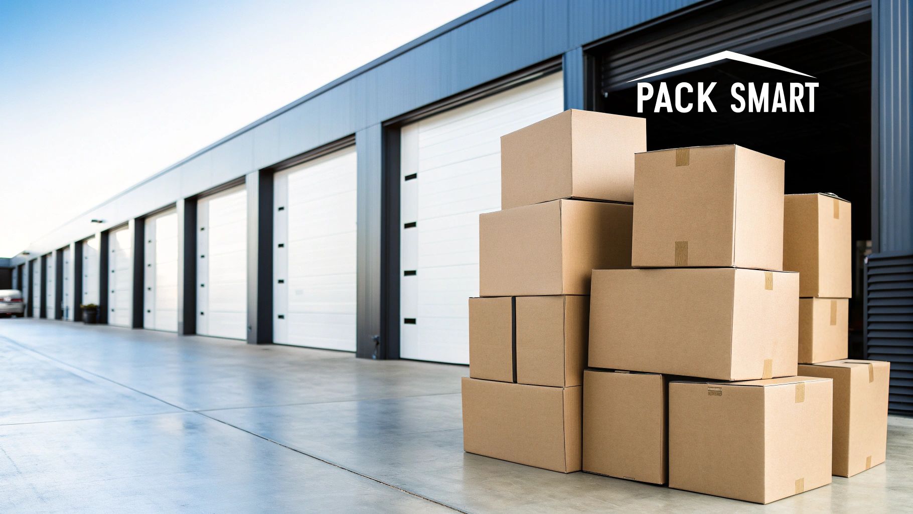A person carefully packing boxes and wrapping furniture for storage.