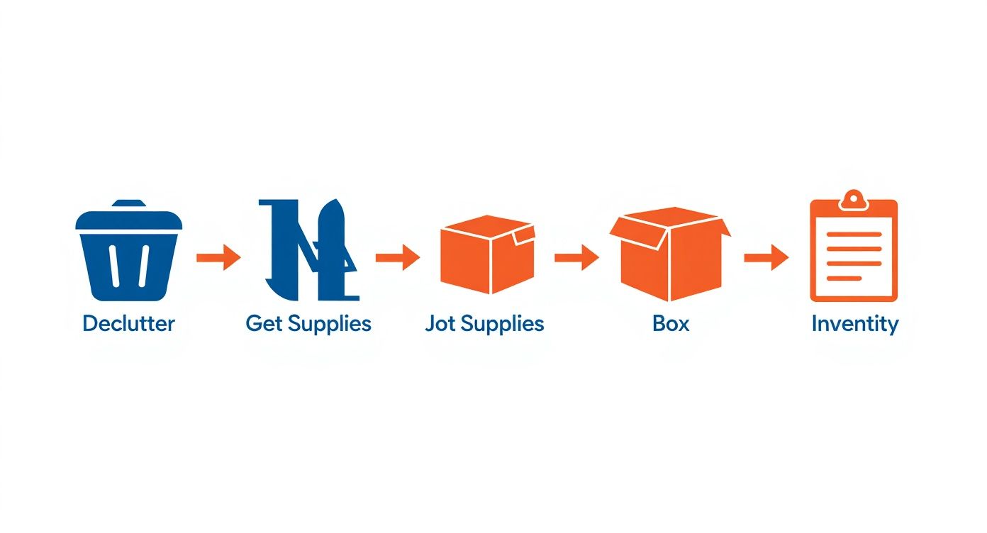 Infographic about how to pack for moving house