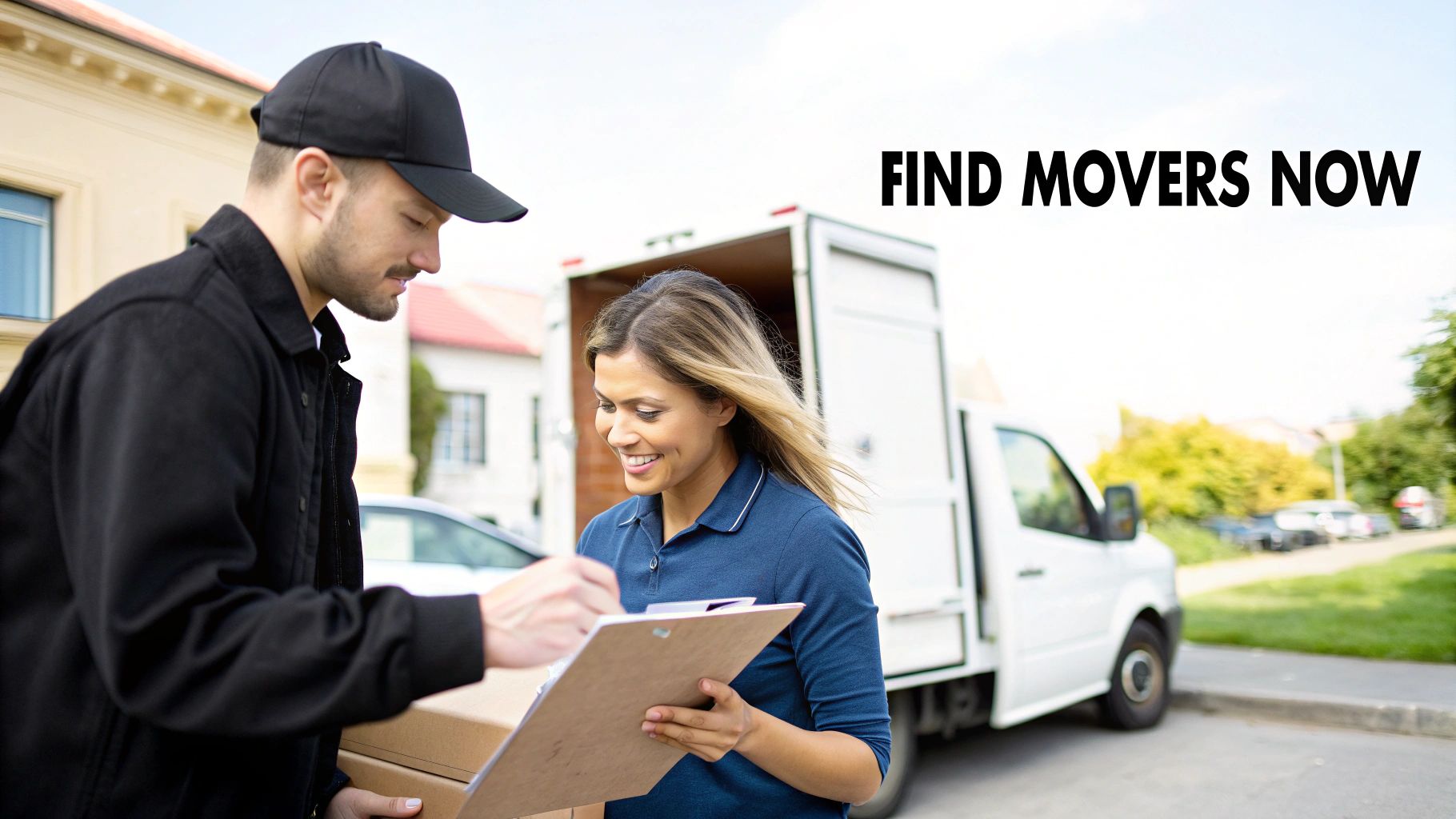 Trustworthy moving vans ready to depart