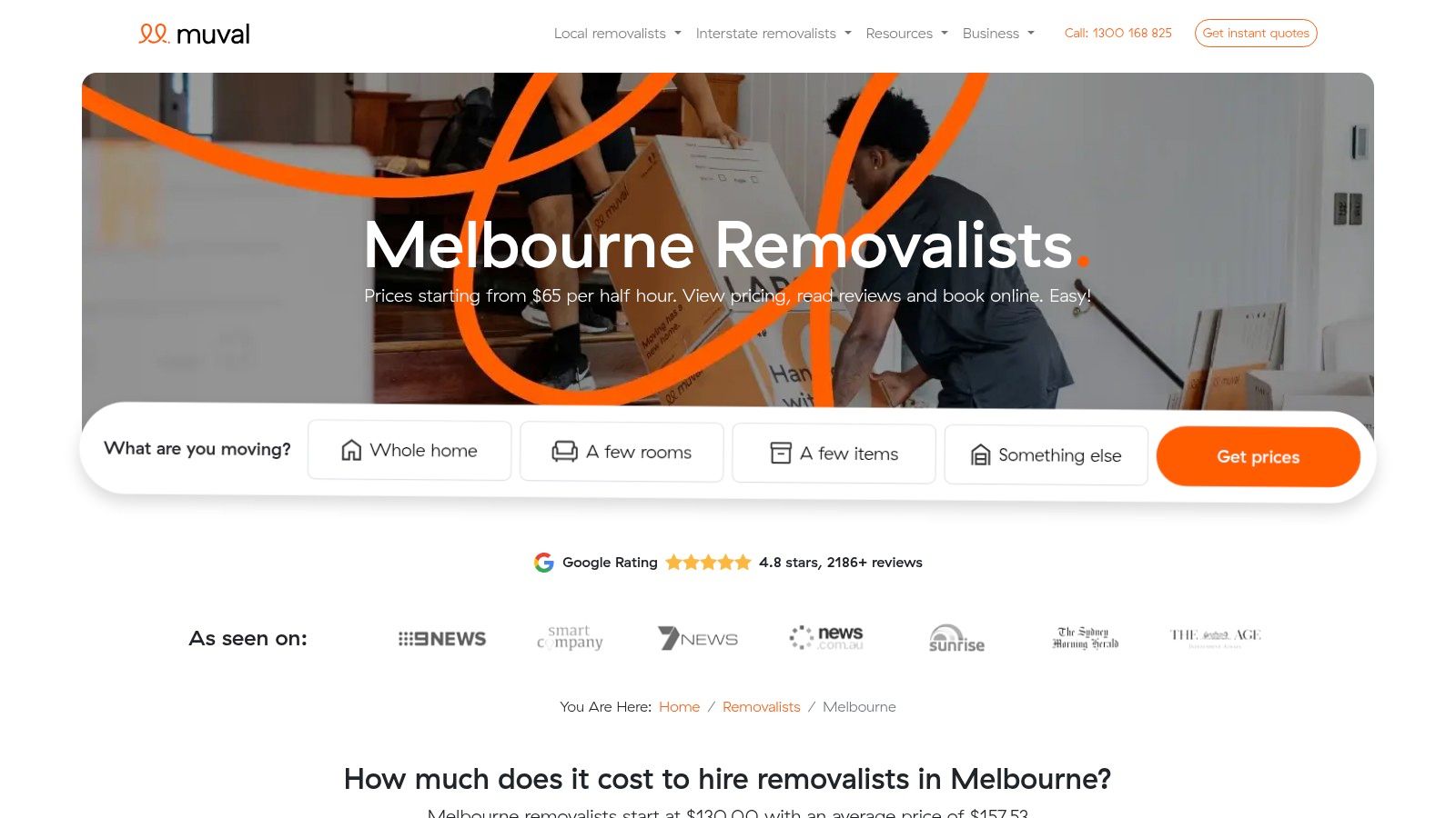 Muval homepage showcasing its booking interface