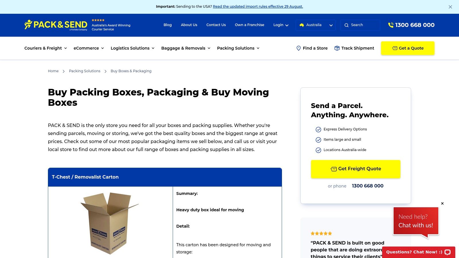 PACK & SEND – Buy Boxes & Packaging Online