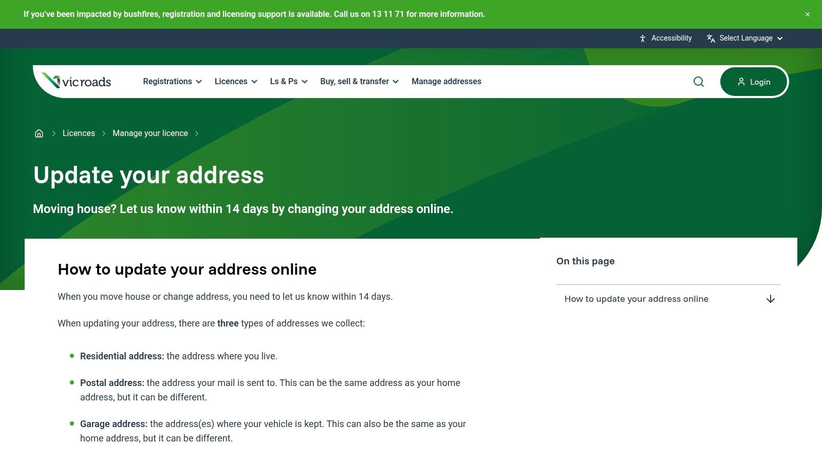 A person using a laptop to update their personal details online, representing the VicRoads change of address process.