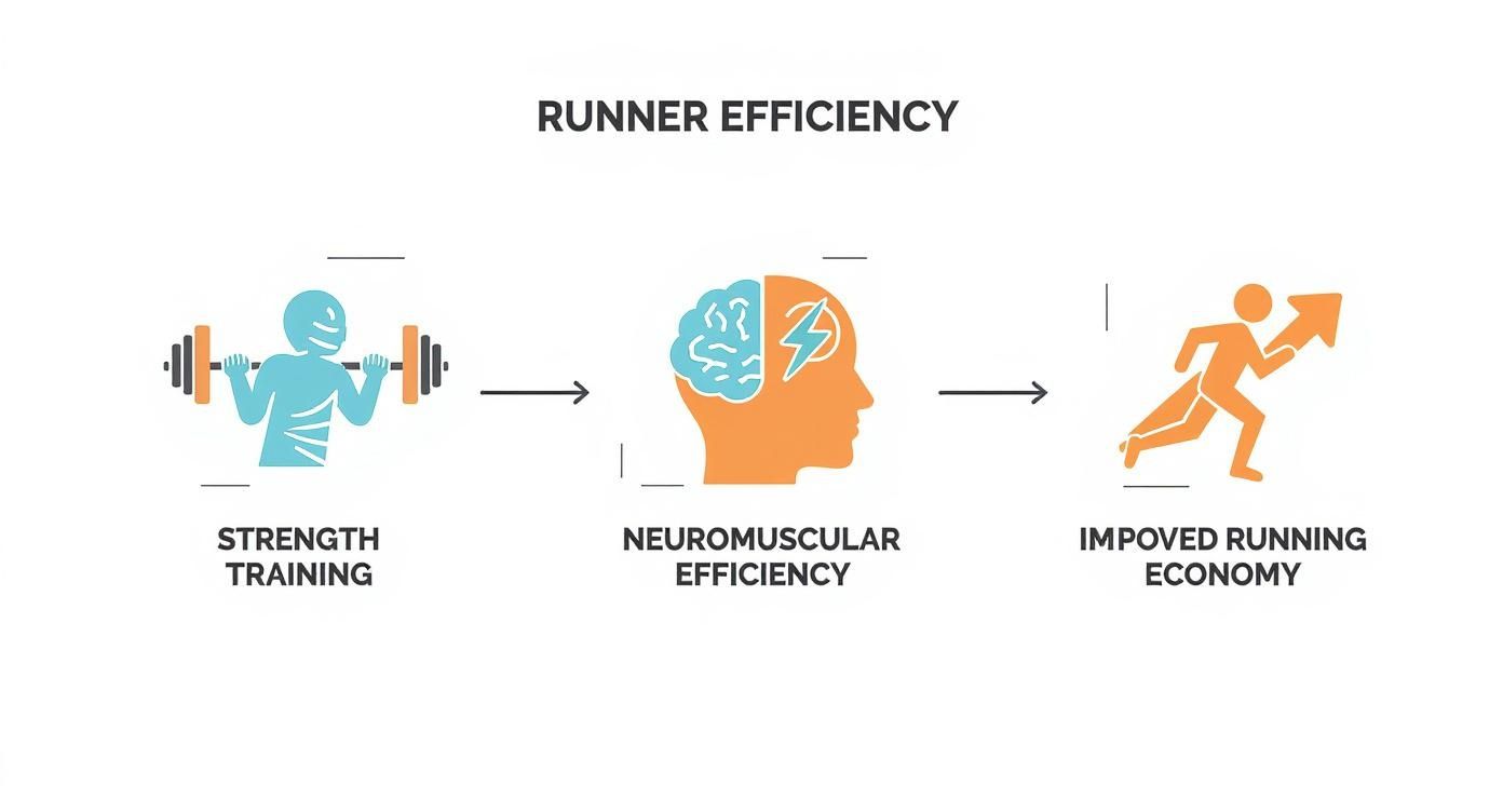 Infographic about strength training for distance runners