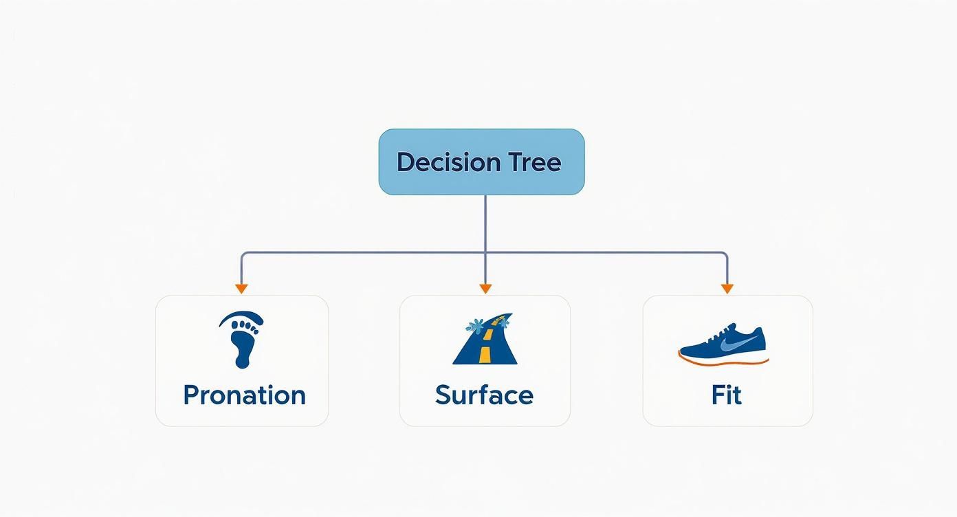 Infographic about what to look for in running shoes
