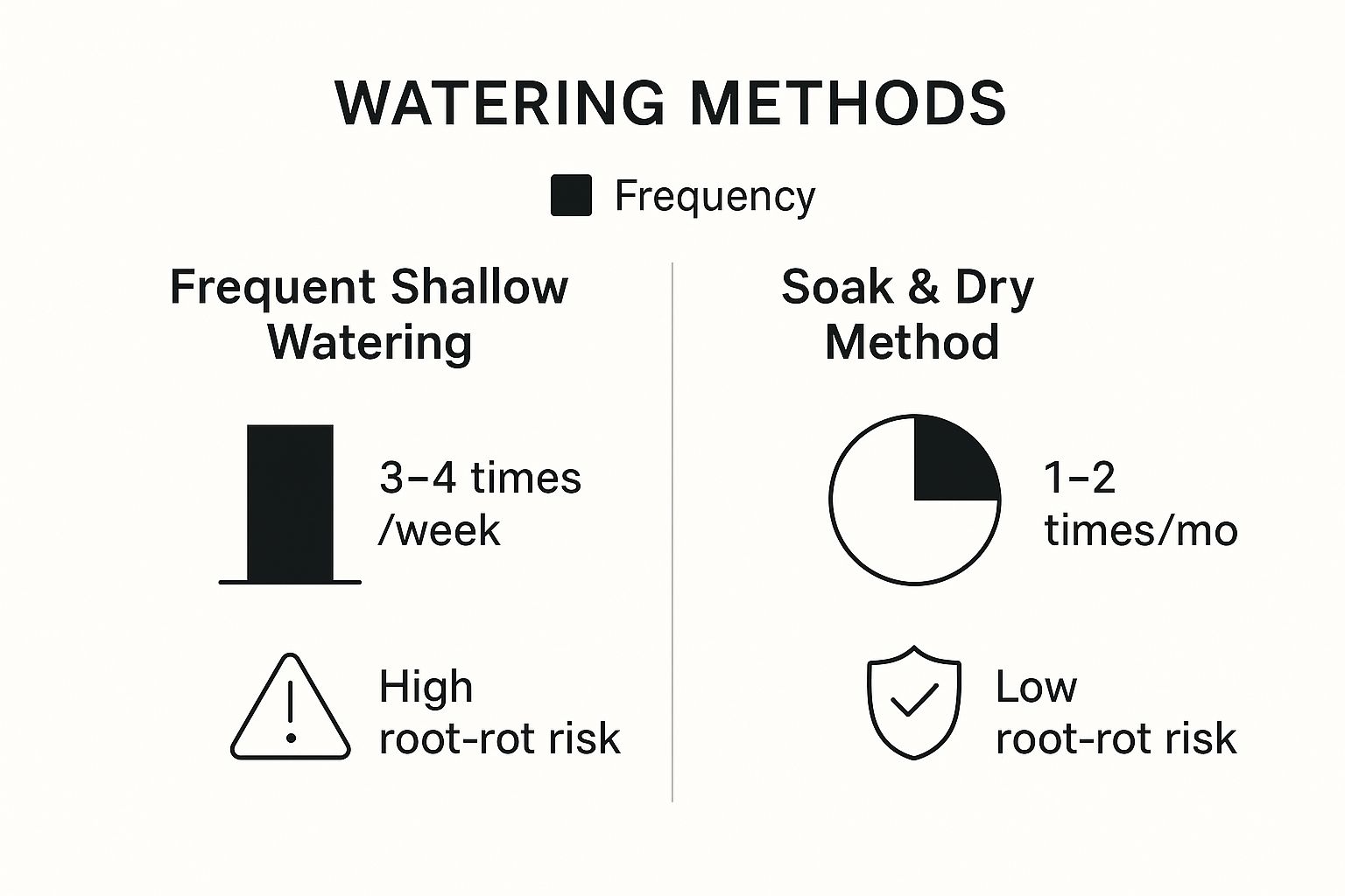 Infographic about how to water succulents