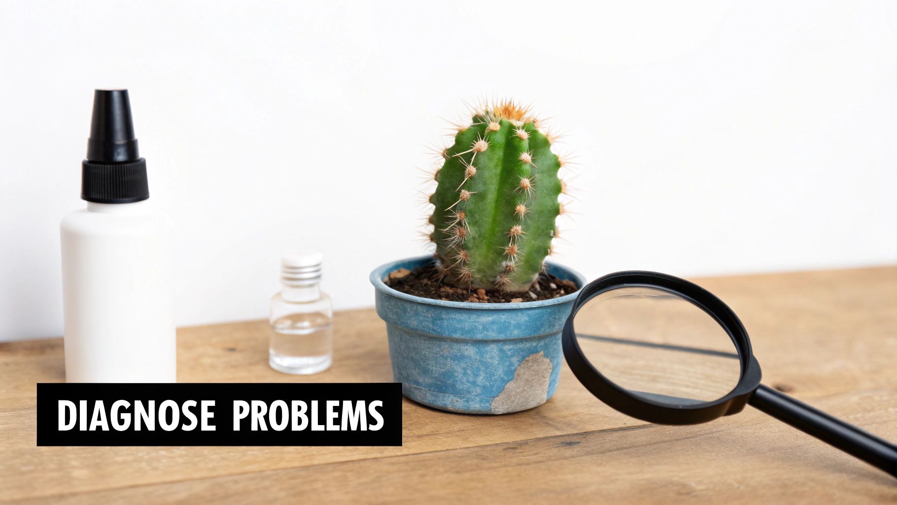 Close-up of mealybugs on a cactus.