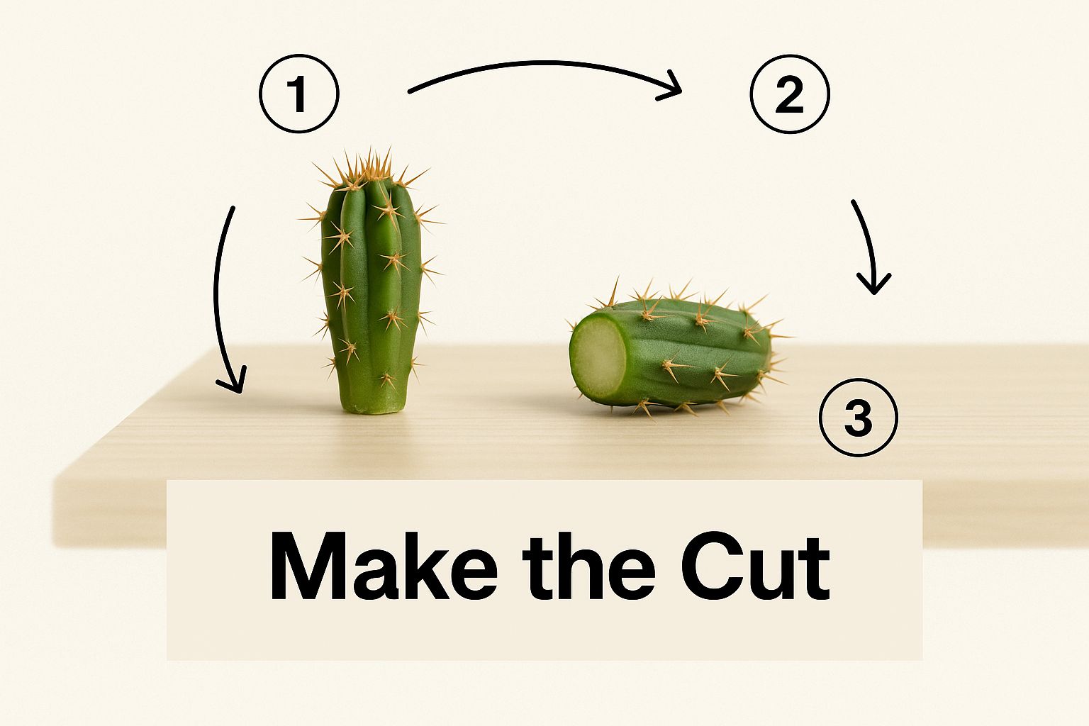 Infographic about how to propagate cactus from cuttings