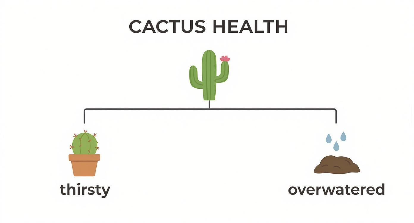 Infographic about cactus plant watering