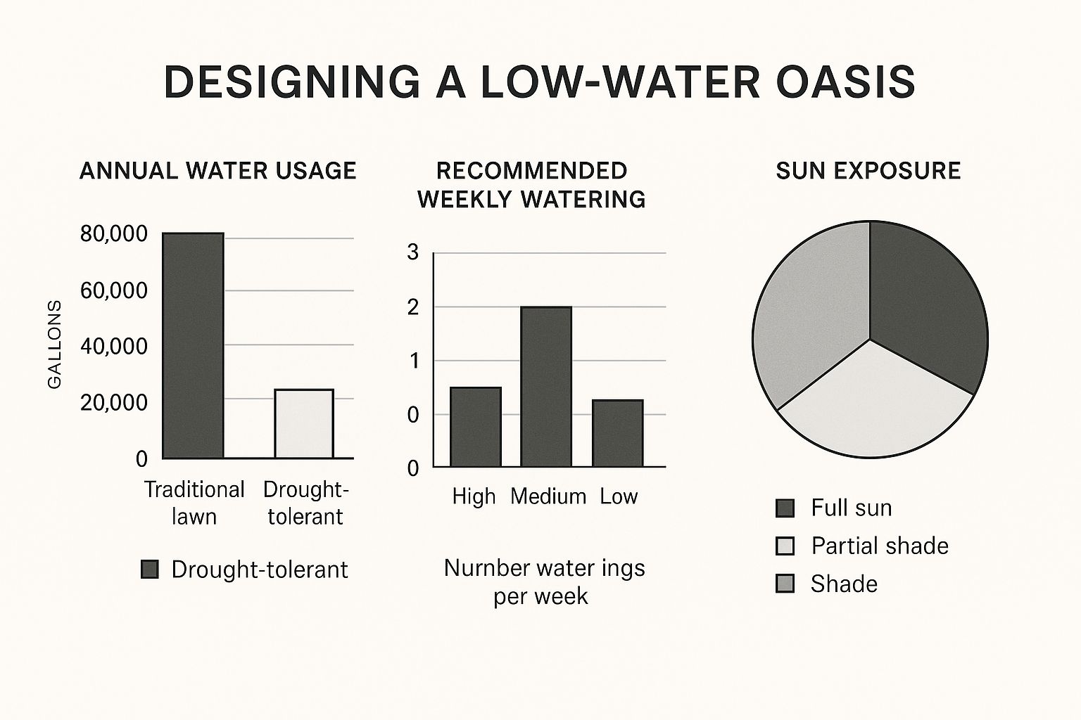 Infographic about drought tolerant landscaping plants