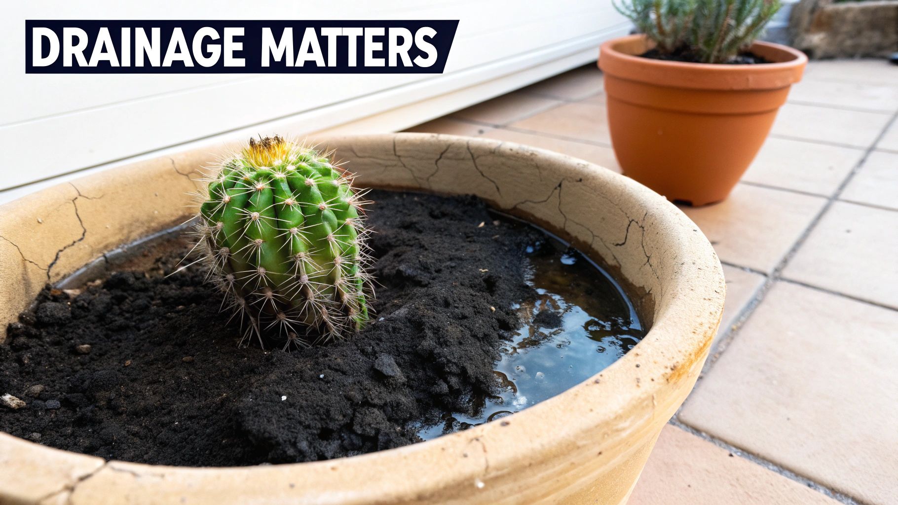 A person holding a handful of gritty, well-draining cactus soil mix.