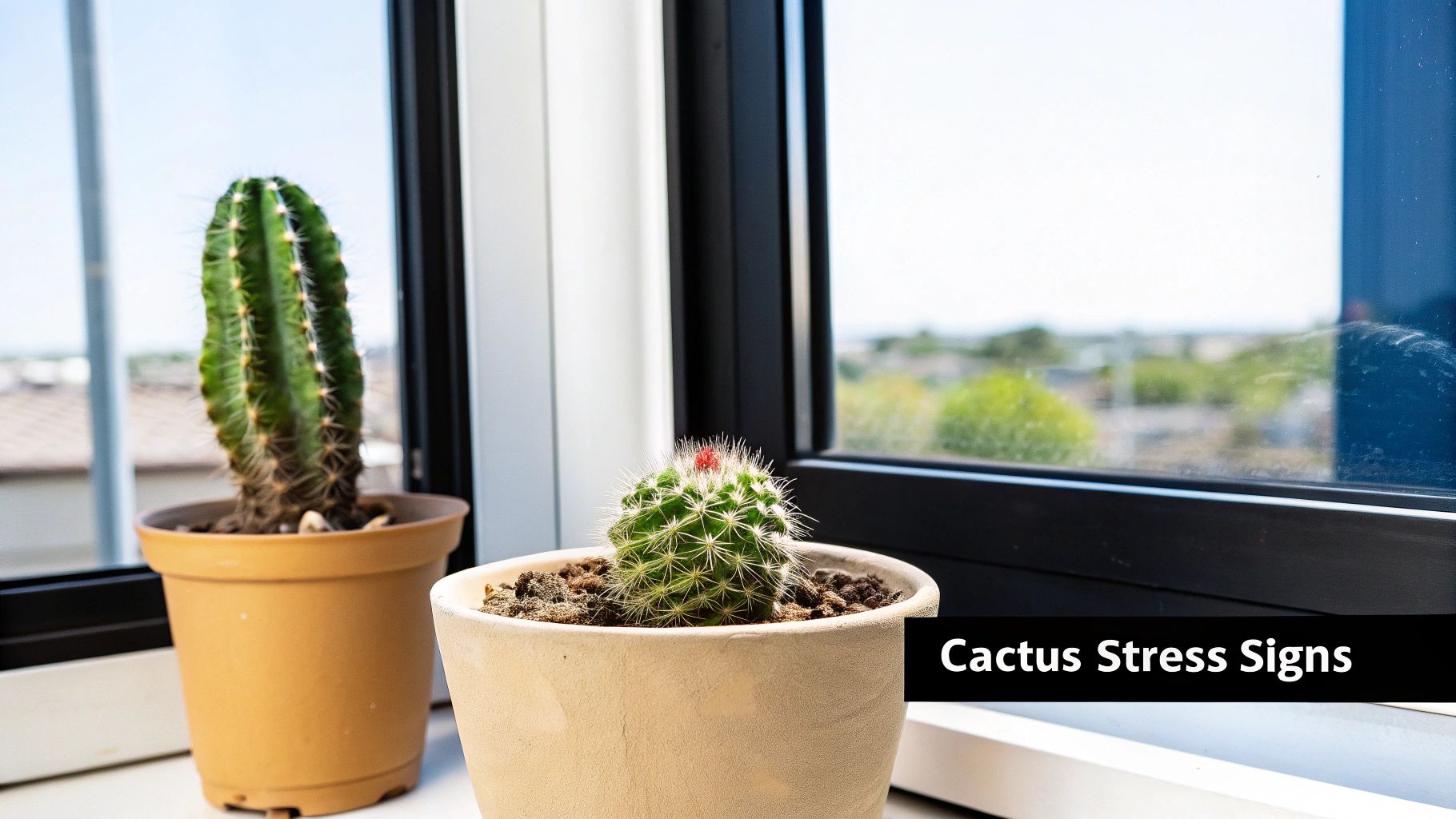 A person inspecting the roots of a small cactus after removing it from its pot.