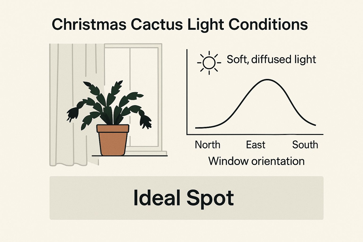 Infographic about how much sunlight does a christmas cactus need