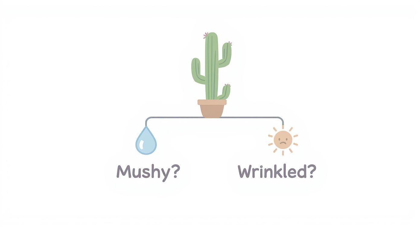 Infographic about how to revive a dying cactus