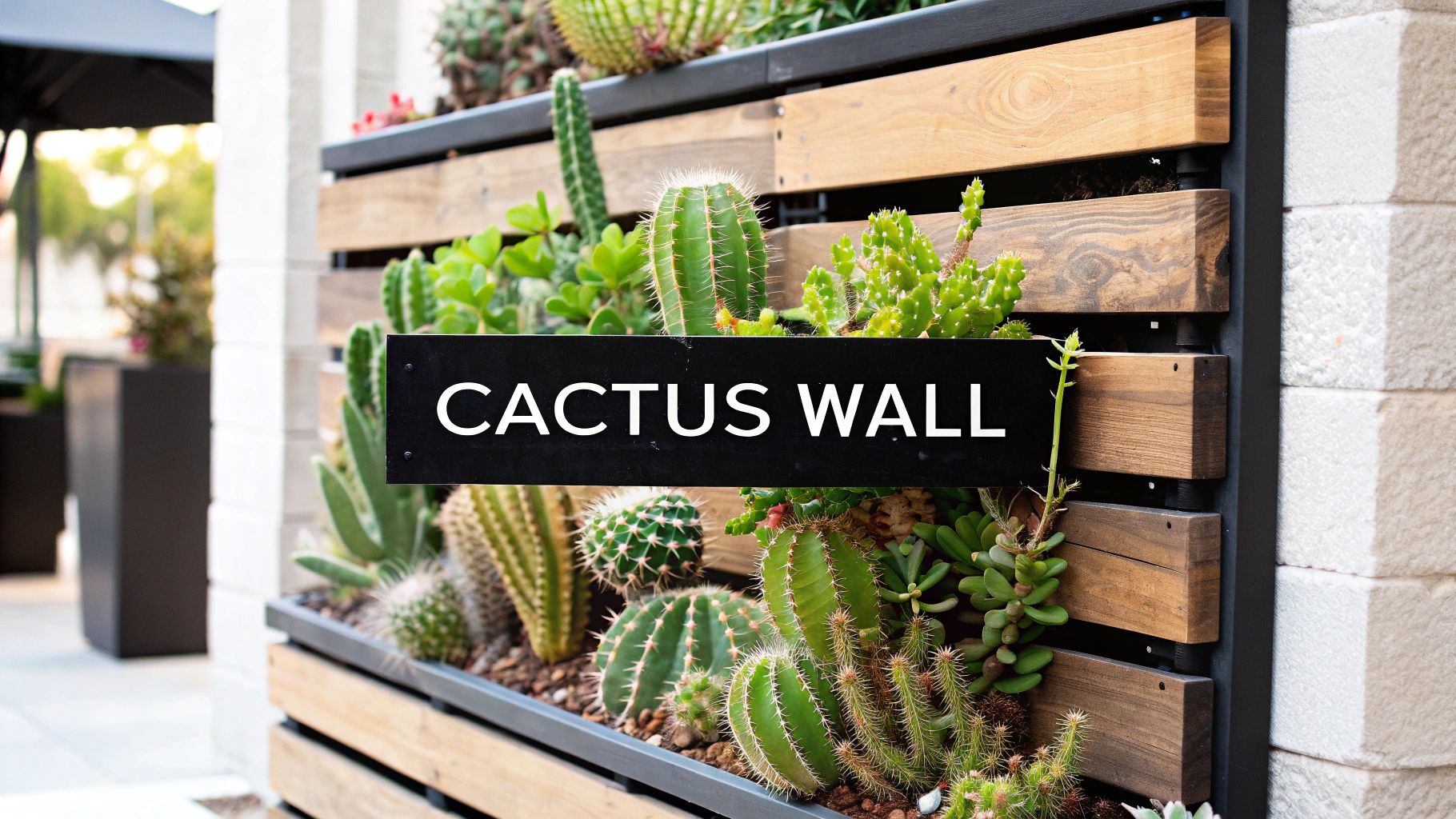 Vertical Cactus Wall Garden