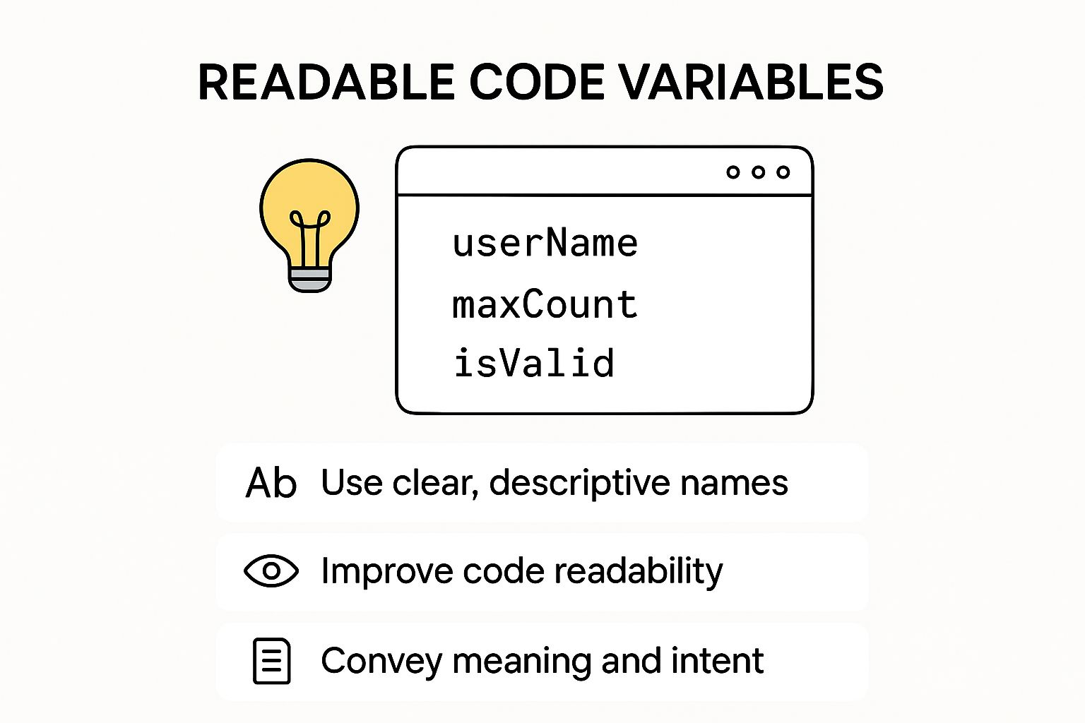 Infographic about how to write clean code