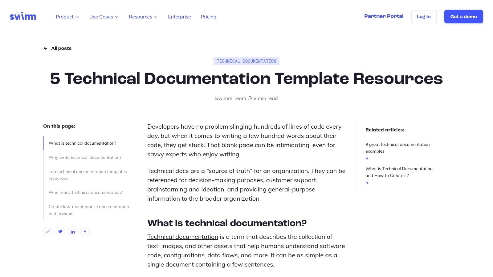Swimm - Technical Documentation Template Resources