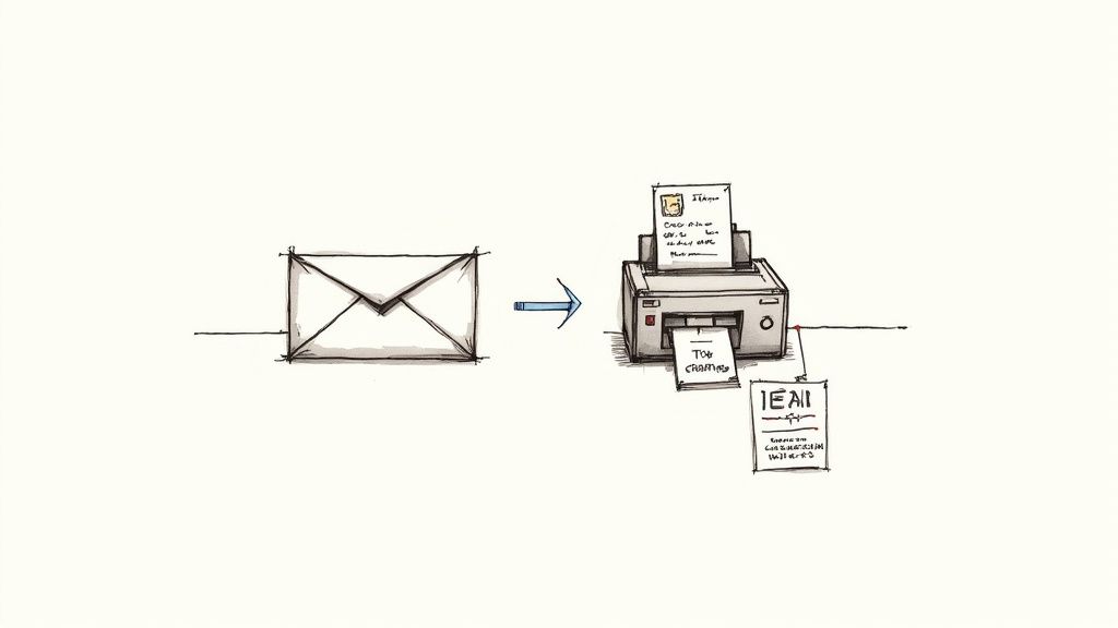Preparing a voided check for postal and fax delivery