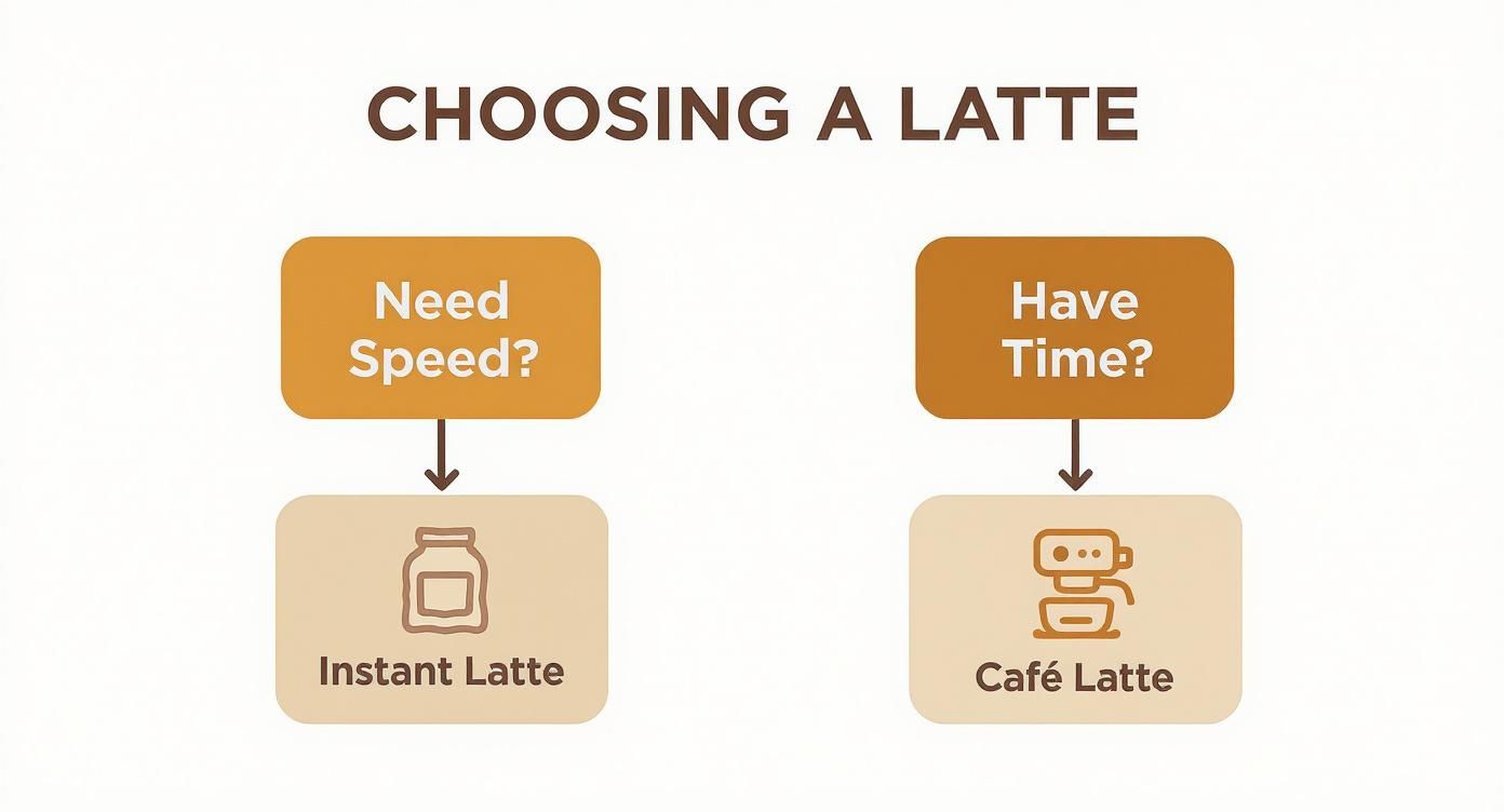 Infographic about instant latte coffee