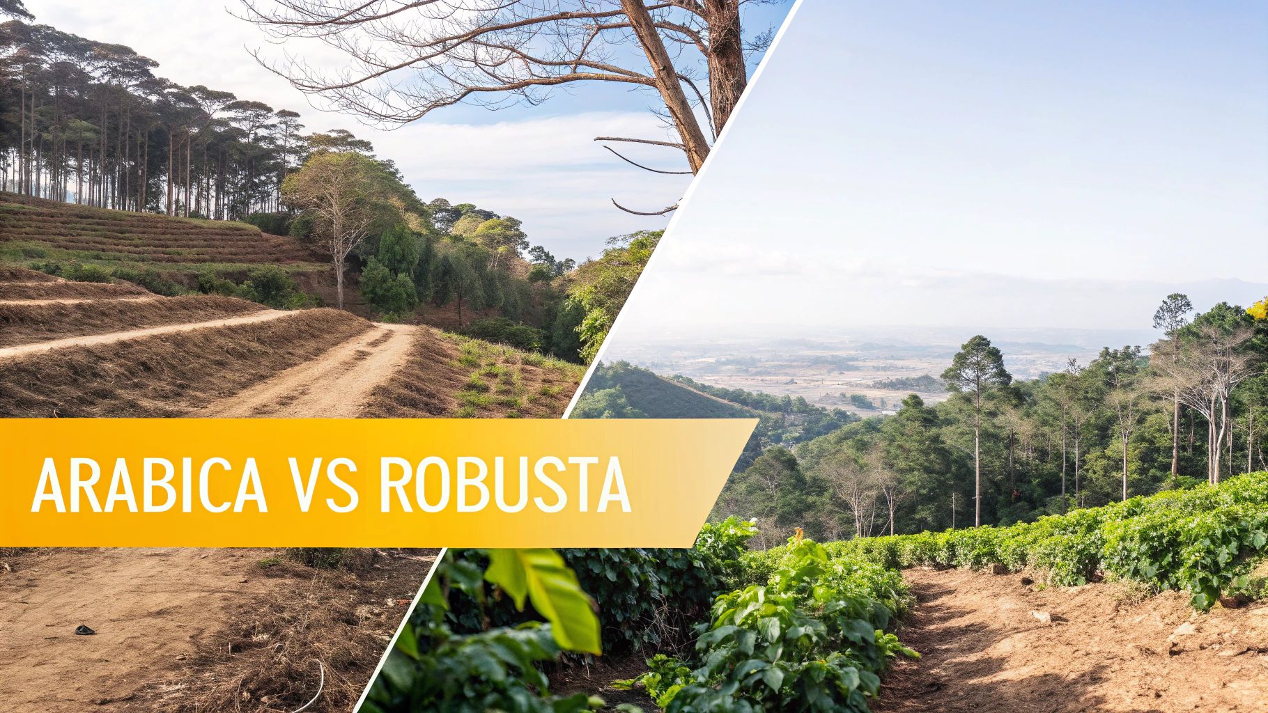 A world map showing coffee production by country, with Brazil, Vietnam, and Colombia highlighted as top producers.